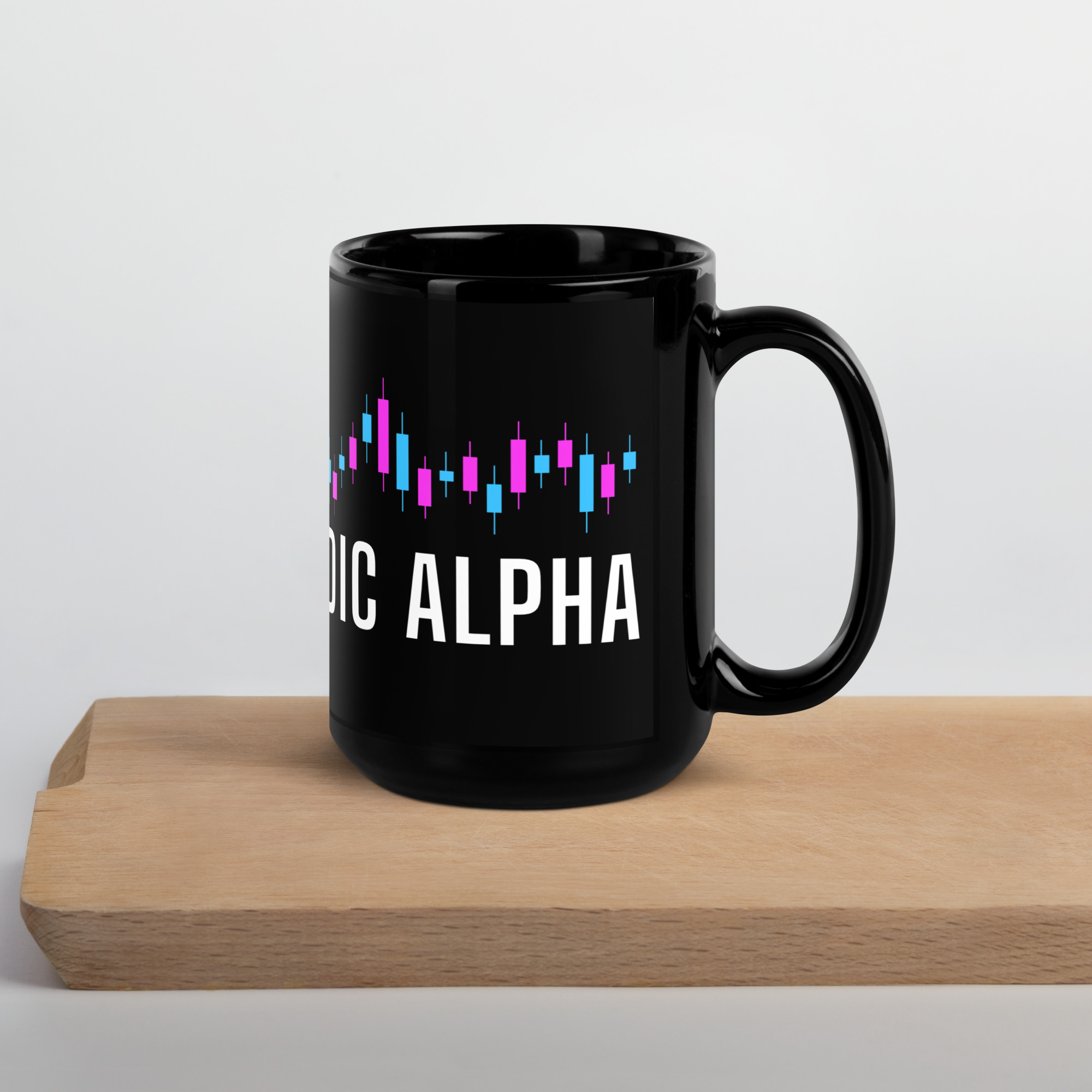 Nordic Alpha White Logo Black Glossy Mug - Image 16