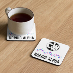 Nordic Alpha Black Logo Cork-back coaster