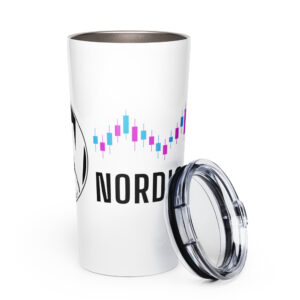 Nordic Alpha Black Logo Tapered stainless steel tumbler