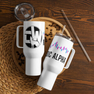 Nordic Alpha Black Logo Travel mug with a handle
