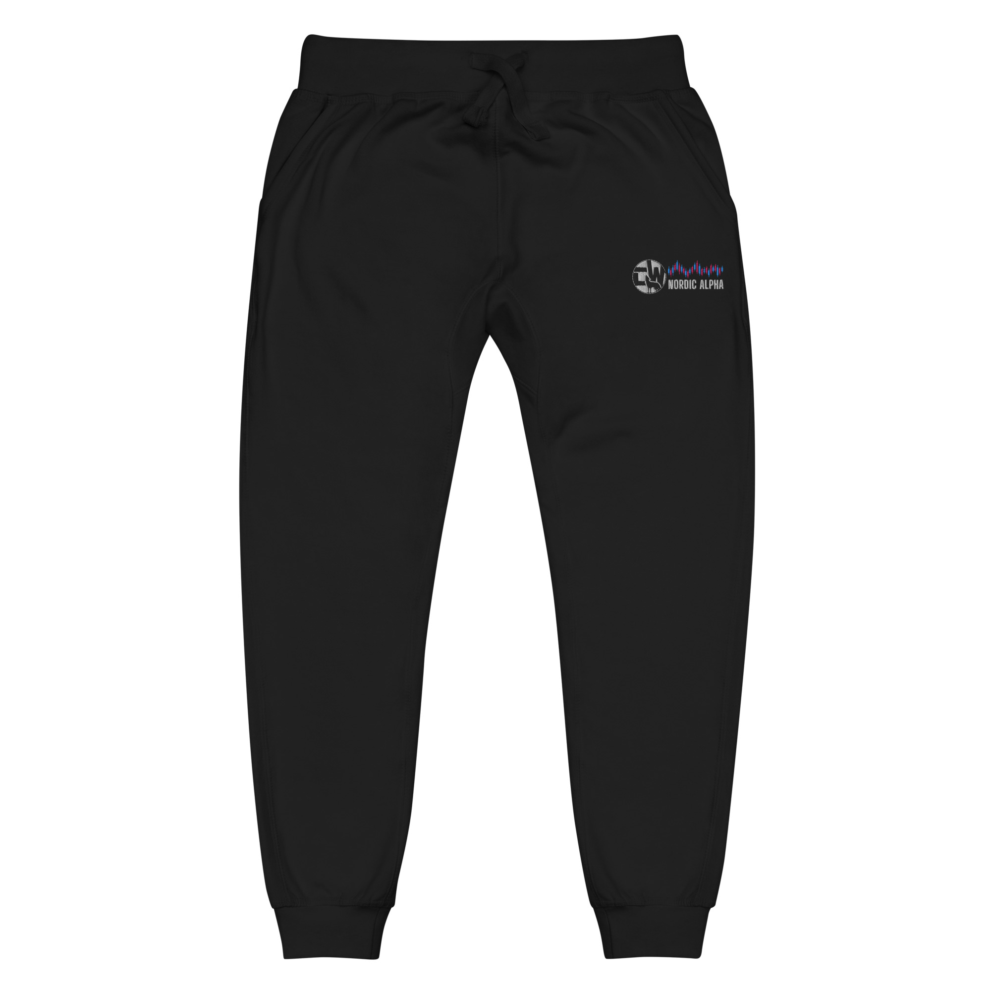 Nordic Alpha White Logo Embroidered Unisex fleece sweatpants - Image 2