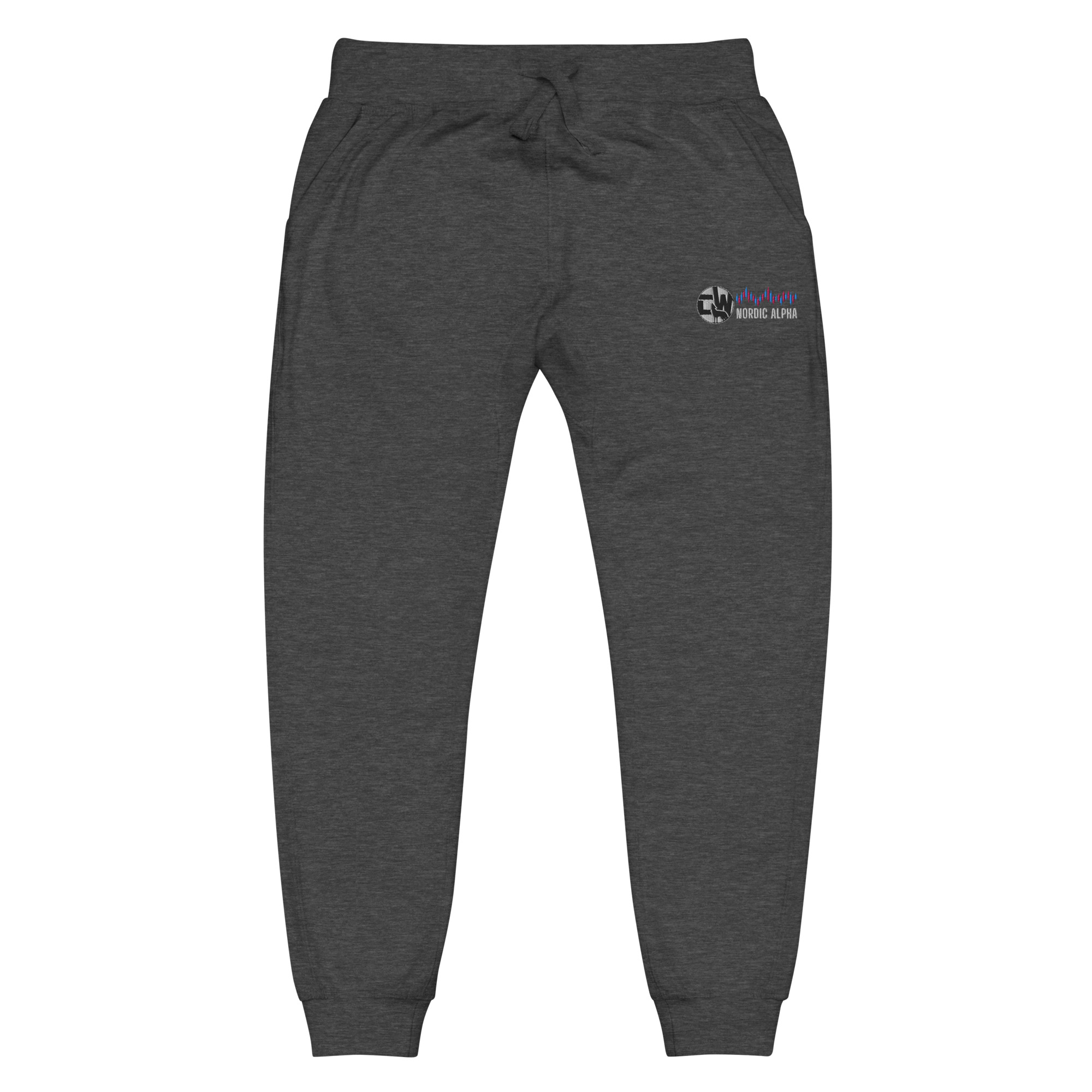 Nordic Alpha White Logo Embroidered Unisex fleece sweatpants - Image 5