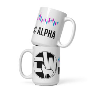 Nordic Alpha Black Logo White glossy mug
